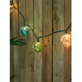 thumbnail image 2 of Northlight Jute Wrapped Globe Indoor Outdoor Patio Light Set - Blue and Green - 6' Green Wire - 10ct, 2 of 5