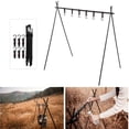 thumbnail image 1 of Outdoor Camping Hook Rack Portable Folding Multifunction Tripod Cookware Hanging Bracket Barbecue Tool Hanger, 1 of 8