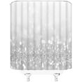 thumbnail image 3 of Gray Glitter Shower Curtain Bling for Women Girl Sparkling Shining Shiny Dream Art Design Pattern Fabric Bathroom Decor Set with Hooks (70" WX70 H), 3 of 3