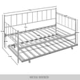 thumbnail image 2 of Castle Place Sleek Twin Size Metal Daybed with Trundle, White, 2 of 7