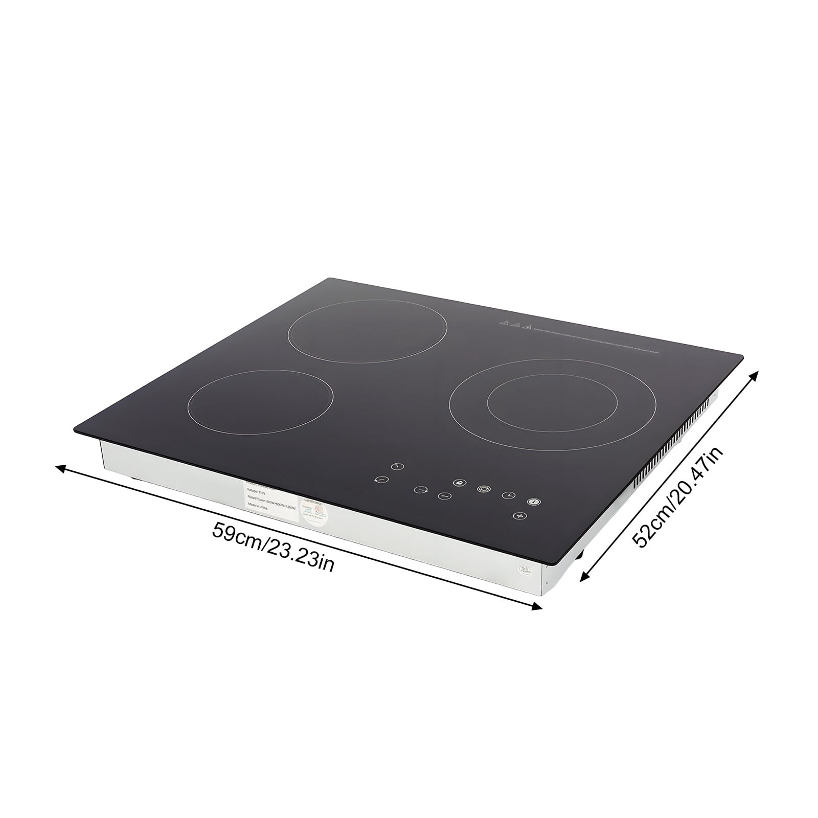 ToppiJoy 2600W Electric Cooktop, Electric Stove Top with LED Display, 110V Intelligent Control Built-in Cooktop for Kitchens (3 Burners)