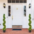 thumbnail image 2 of Gymax 47'' Pre-Lit Artificial Boxwood Spiral Topiary Tree Set of 2 w/ 100 LED Lights, 2 of 10