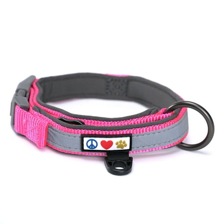 UPC: 0088057071433 | Pawtitas Martingale Padded Reflective Dog Collar Lumberjack Dog Collar Small Pink