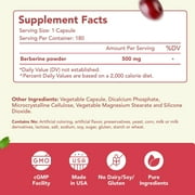 Healthy Way High Strength Berberine Supplement for Heart Health, 500mg, 180 Capsules