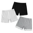 thumbnail image 4 of YONGHS Kids Girls 3 Pack Bike Shorts Solid Color Dance Gym Yoga Sports Bike Shorts Black&Gray&White 13-14, 4 of 5