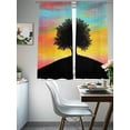 thumbnail image 4 of Mountain Tree Silhouette Sheer Curtains for Living Room Bedroom Orange Blue Sky Watercolor Sheer Curtains 72 Inch Long 2 Panels Set Light Filtering Curtain Window Treatments Drapes for Dining Room, 4 of 6