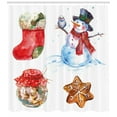 thumbnail image 3 of Ambesonne Christmas Shower Curtain, Watercolor Xmas, 69"Wx70"L, Dark Orange Pale Blue, 3 of 3