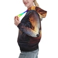 thumbnail image 3 of Yiaed Red And White Beast Print Womens Casual Hoodies Crew Neck Long Sleeve Sweatshirts With Pocket Pullover Tops Women's Hooded Sweatshirt-Large, 3 of 5