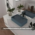 thumbnail image 5 of 19.7*12.8-inch rectangular bathroom cement art basin with drain in the same color, 5 of 11