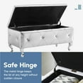 thumbnail image 4 of Aukfa Storage Ottoman Bench with Crystal Buttons for Bedroom,Silver, 4 of 7