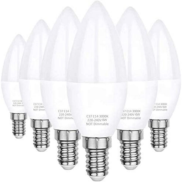 Sorrow party beach E14 Led Bulb Lamp, Warm White 3000K, C37 LED 6W (60W Halogen Bulbs  Equivalent), 360° Beam Angle, Pack of 6 - Walmart.com