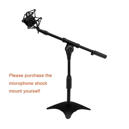 

Metal Adjustable Desktop Mic Stand With Weighted Base 12.2 To 16.5 High 3/8 Screw Converts To 5/8 Screw Suit For Live Broadcast Online Class Face Time Zoom Meeting Video Calls Video Recor