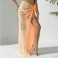 thumbnail image 2 of AGWOLF Cover Ups for Swimwear Women Beach Sarong Wrap Crochet Hollow Out Swimsuits Coverup for Women Summer Vacation Outfits Orange Free Size, 2 of 8