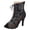 Black, variant on Women's Leopard Stiletto Dressy Sandals Summer Fall Sexy Fishnet Peep Toe Lace up High Heels Dress Ankle Boots with Back Zipper Black Size 7