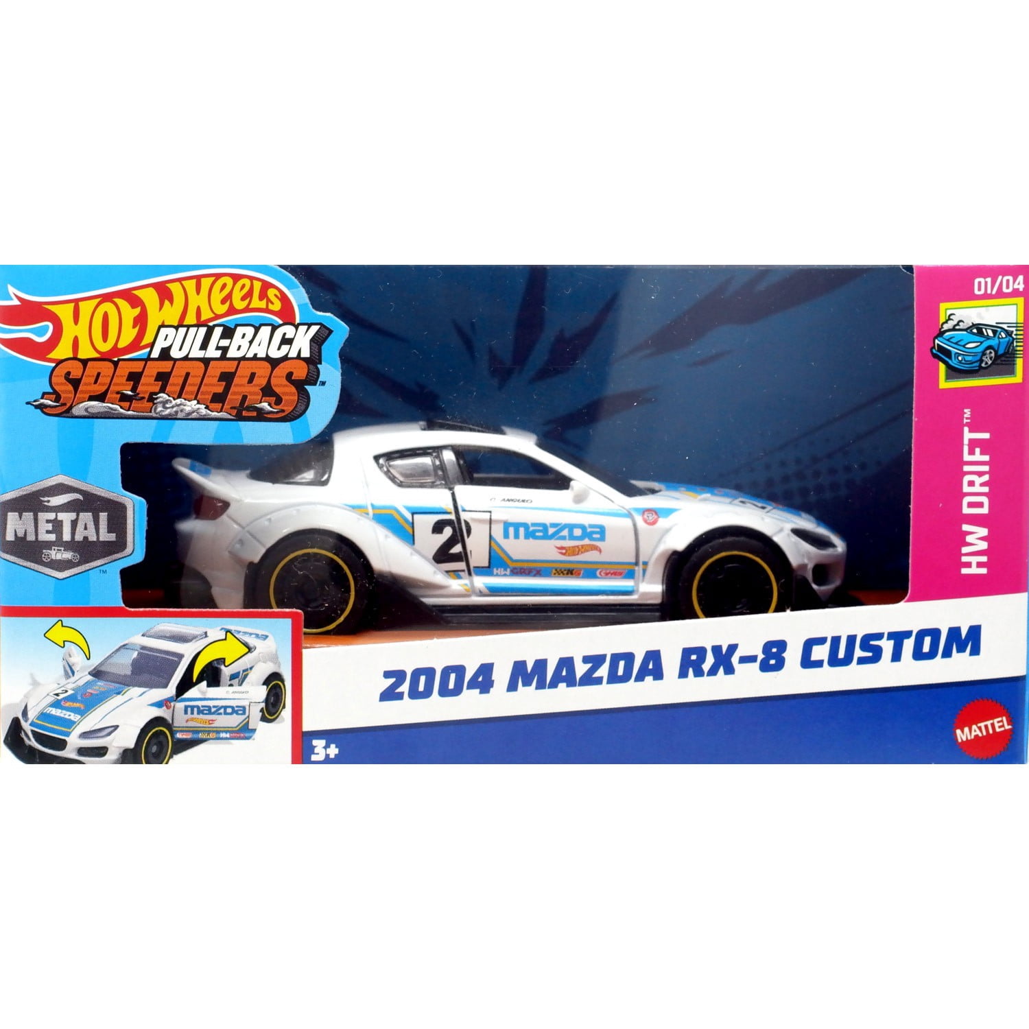希少　Hot Wheels カスタムモータース 3in1 パワーセット Hot Wheels HW Drift 2023 Nissan Z Custom Diecast Pull-Back Car