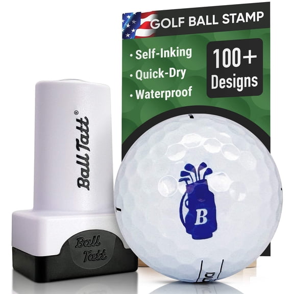 Ball Tatt - Golf Ball Stamp Monogram Initial Self-Inking Quick-Dry Permanent Ink Ball Marker