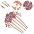 thumbnail image 4 of Unique Bargains Women Rhinestone Inlaid Flower Hair Comb Hairpin Hair Accessory Rhinestone Head Pieces Violets, 4 of 7