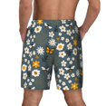 thumbnail image 4 of Balery Flowers and Bee Mens Swim Trunks Swim Shorts for Men Quick Dry Inseam Beach Shorts with Compression Liner Pocket-Small, 4 of 9