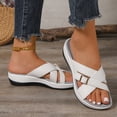 thumbnail image 5 of SACFOF Orthopedic Sandals for Women 2026 Comfortable Casual Platform Sandals with Arch Support, Open Toe Wide Casual Walking Slip on Shoes Vacation Slides Beach Summer Dressy, 5 of 6
