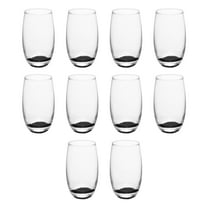 10 Mikonos Clear Stemless Wine Glasses Set, 15 oz. - Barware, Glassware - Black