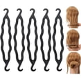 thumbnail image 1 of Rizador de plástico negro para hacer moños, soporte para el cabello, herramienta para trenzar moños mágicos, accesorios de peluquería para mujeres, 1 of 5