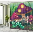 thumbnail image 5 of Ambesonne Colorful Shower Curtain, Worm Mushroom House, 69"Wx75"L, Multicolor, 5 of 5