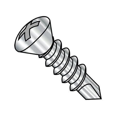 

8-18X3/4 Phil Oval Self Drilling Screw Full Thread 410 Stainless Steel (Pack Qty 4 000) BC-0812KPO410