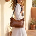 thumbnail image 6 of Women's Crossbody Handbags Ladies PU Leather Satchel Shoulder Tote Hobo Purse with Adjustable Boho Strap, Brown, 6 of 10