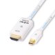 thumbnail image 2 of SatelliteSale Unidireccional Mini DisplayPort a Cable HDMI Macho a Masculino PVC Cordón blanco (6 pies) SatelliteSale Cable de DisplayPort, 2 of 7