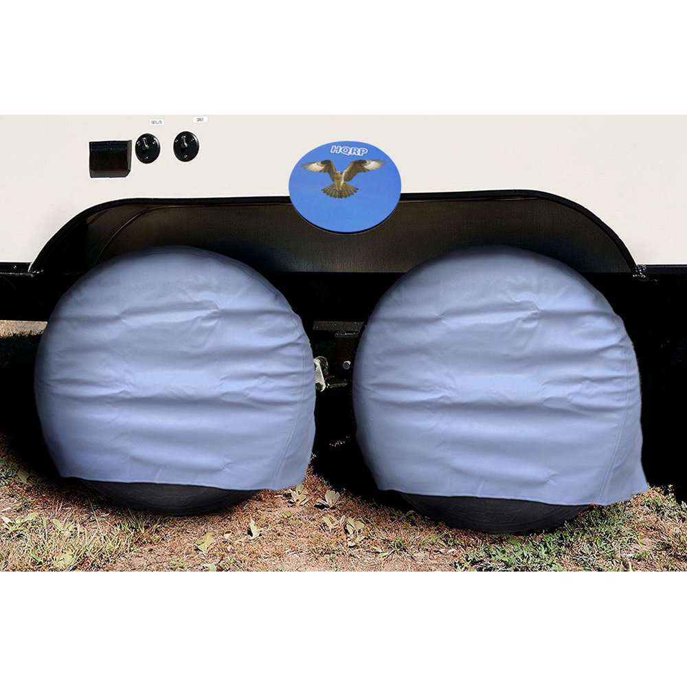 HQRP 2Pack RV Camper Trailer Wheel Covers, 24"26.5" plus HQRP Coaster
