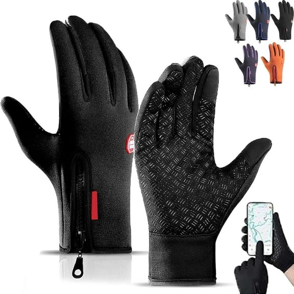 Winter Gloves Touch Screen Warm Gloves, Cold Weather Windproof, Cycling Driving Riding Bike, Thermal Gloves Non-Slip, Silicone Gel Adjustable Full Finger Mittens