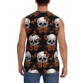 thumbnail image 4 of Haiem Men's Butterfly Skull Print Tank Tops Summer Sleeveless Cut Off Workout T-Shirts Fitness Vest Athletic Undershirts-Small, 4 of 8