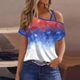 thumbnail image 2 of VerPetridure 4th of July Shirts for Women Funny Short Sleeve Crew Neck Blouse Patriotic American Flag T Shirt, 2 of 5