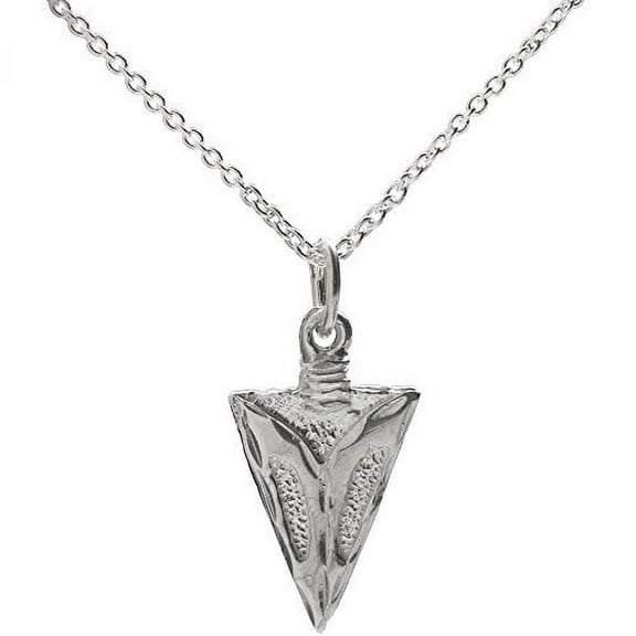 Sterling Silver Arrowhead Pendant Necklace, 18"