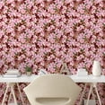 thumbnail image 2 of Ambesonne Floral Peel & Stick Wallpaper for Home, Japanese Botanical Pattern, 13"x100", Redbrown and Pastel Pink, 2 of 5