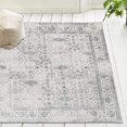 thumbnail image 5 of ReaLife Rugs Machine Washable Rug - Stain Resistant, Non-Shed - Eco-Friendly, Non-Slip, Family & Pet Friendly - Made from Premium Recycled Fibers - Vintage Distressed Trellis - Ivory-Grey, 5'x7', 5 of 5