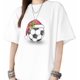 thumbnail image 1 of T Shirts for Womens Football with Santa Hat Short Sleeve Graphic Tees Loose Fit T-Shirt Cotton Casual Tops, 1 of 8