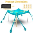thumbnail image 3 of Yacona Beach Tent Sun Shelter, 10'x10' Outdoor Shade Canopy with Sandbags, Beach Umbrellas for Sand Picnics Backyard Camping, Blue-Green, 3 of 9