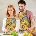 thumbnail image 5 of Beige Sunflower Butterfly Pattern Apron-Garden Aprons for Women with Pockets-Cotton Linen Waterproof Kitchen Cooking Gardening Aprons Adjustable for Kitchen,Cooking,BBQ and Salon 33x27 Inch, 5 of 7