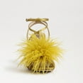 thumbnail image 3 of Sam Edelman Layton Dark Pear Ankle Strap Spool Heeled Feather Detailed Sandals (Dark Pear, 6), 3 of 6