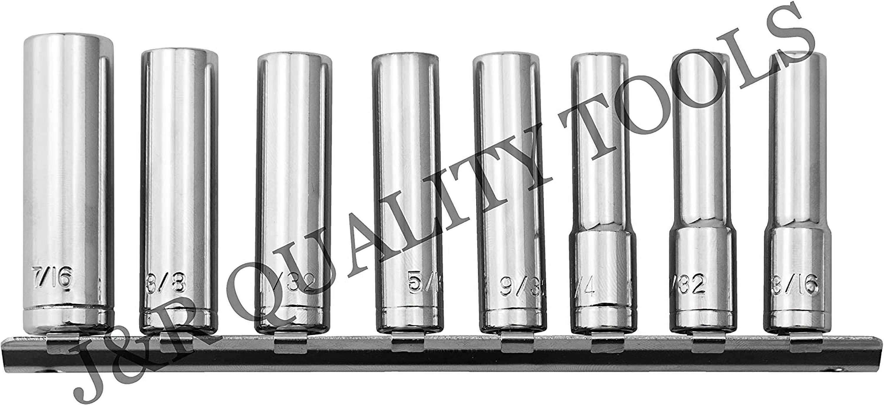 18PC 1/4" Dr Drive SAE Standard & MM Metric Deep Deepwell Hand Socket Set (6-Point)