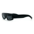 thumbnail image 6 of Womens Rhinestone Bling Narrow Rectangle Flat Top Plastic Fashion Sunglasses All Black, 6 of 8