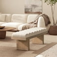 thumbnail image 2 of Bella 52" Upholstered Modern Accent Bench Ivory White Boucle, 2 of 10