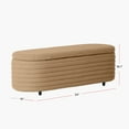 thumbnail image 4 of Costaelm Celine 54" Wide Mid-Century Modern Upholstered Sherpa Oval Storage Ottoman Bench, Sunset Gold, 4 of 4