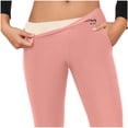 thumbnail image 6 of Efsteb Fleece Lined Womens Pants High Waisted Flare Leggings Yoga Pants Workout Gym Work Keep Warm Long Pants (Pink,XXL), 6 of 8