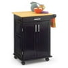 Home Styles Wood Kitchen Cart, Black Finish