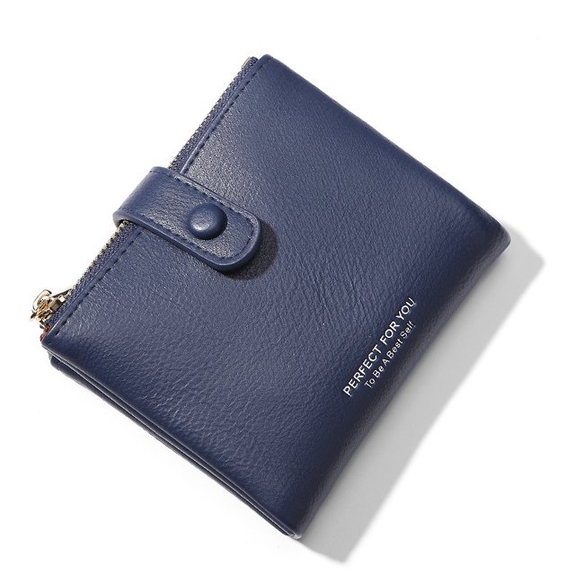 Cartera corta para mujer, cartera sencilla, monedero de PU, tarjetero, cartera de mano con cremallera de moda