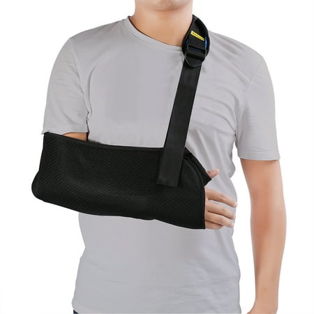Yosoo Universal Arm Sling Adjustable Soft Padded Shoulder Strap for Adults Unisex Black, Arm Sling Adult,Arm