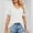 *White, variant on ClodeEU Women's V Neck Short Sleeve Tee ,Solid Color Casual Loose T Shirt Wine,Womens Plus M