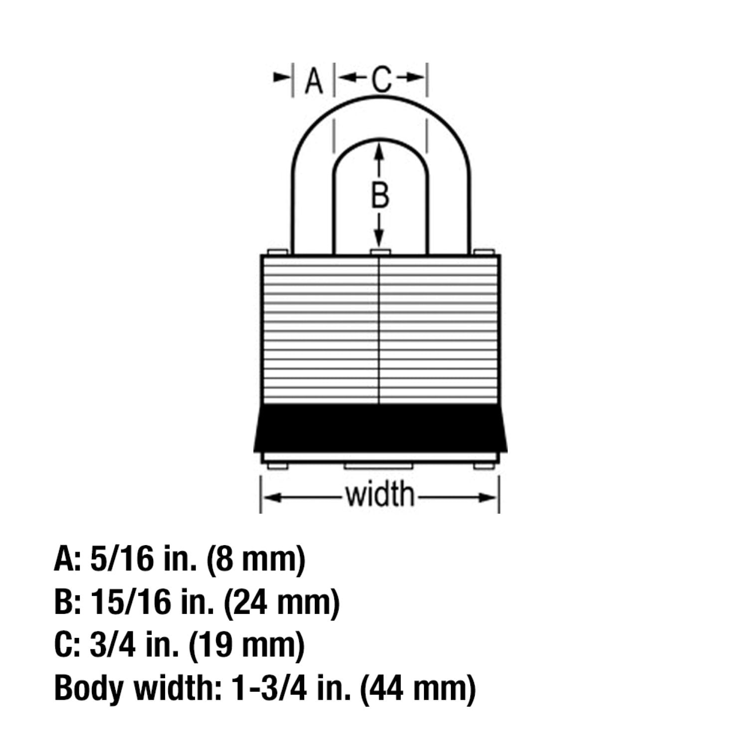 (2 pack) Master Lock 1-3/4in Wide Laminated Steel Pin Tumbler Padlock